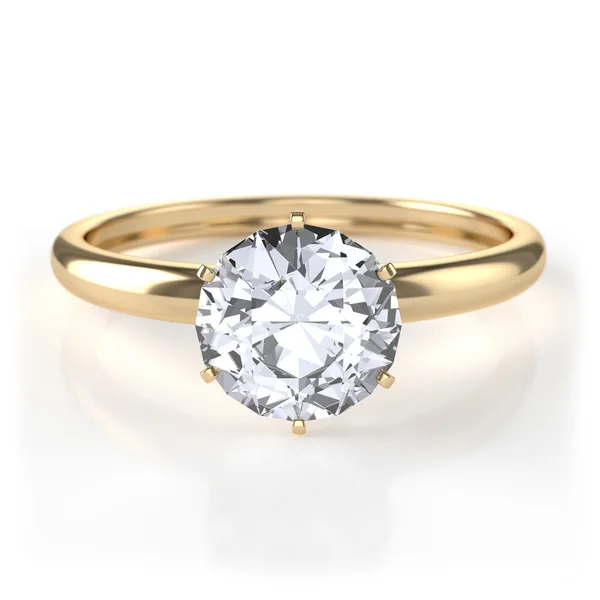 Ring van de diamant, geïsoleerd — Stockfoto