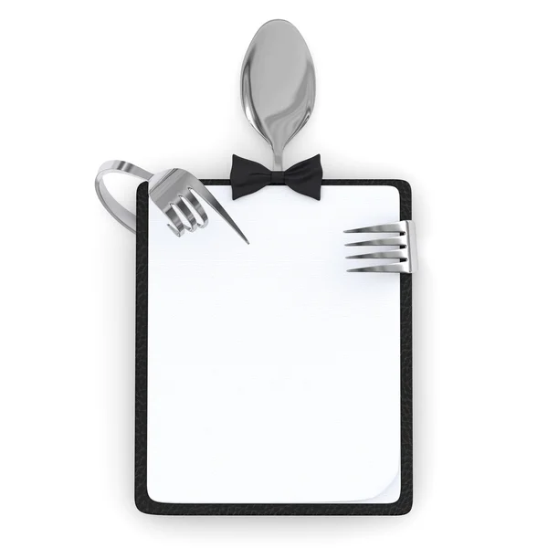 Cutlery representing a menu card — Stock Photo, Image