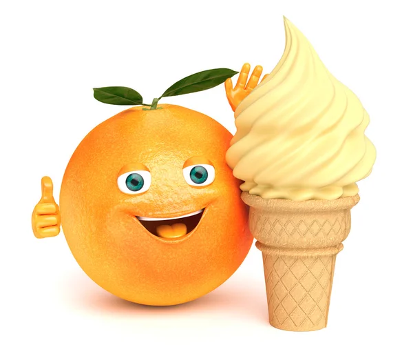 Orange ice cream — Stock Photo, Image