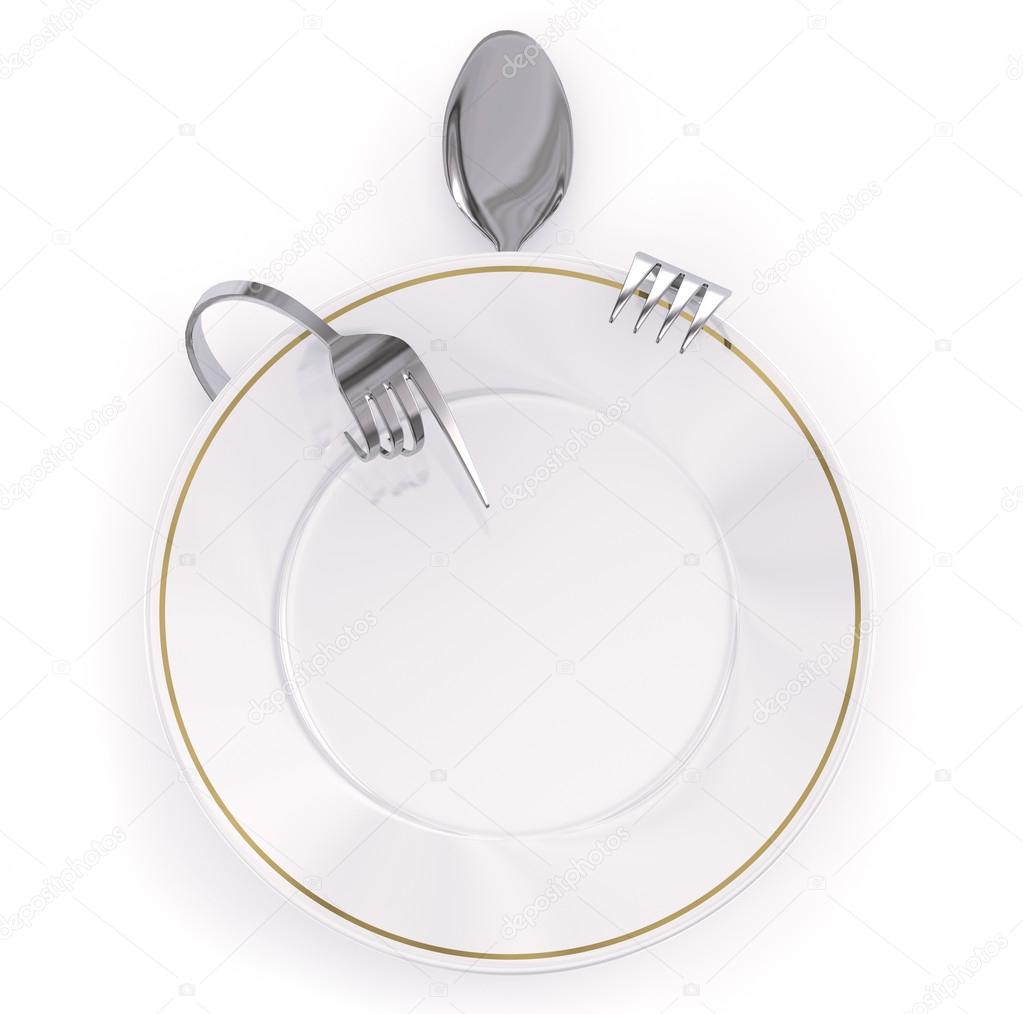 Cutlery representing a menu card