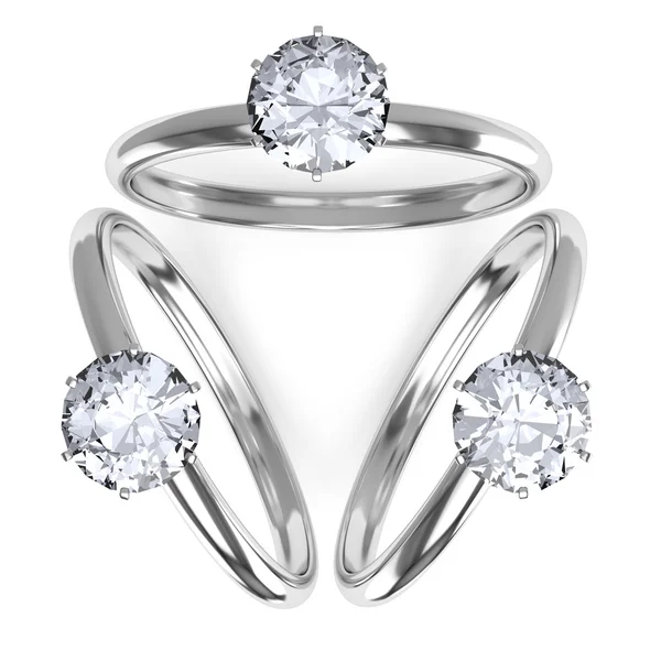 Vrouw met diamanten ringen — Stockfoto
