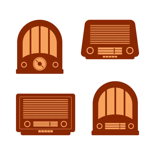 Iconos Vectoriales Radio Retro — Archivo Imágenes Vectoriales