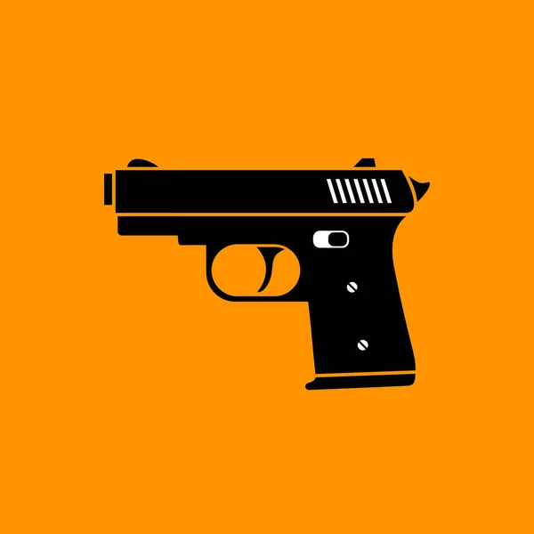 Gun Vector Icon Orange Background — Stock Vector