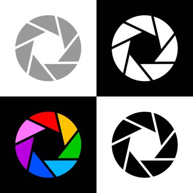 Kamera deklanşör simgeleri ayarlandı, vektör açıklığı