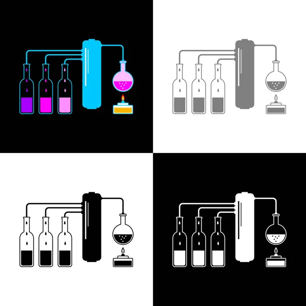 Distillation Kit Icon Set Vector Illustration — Stock Vector