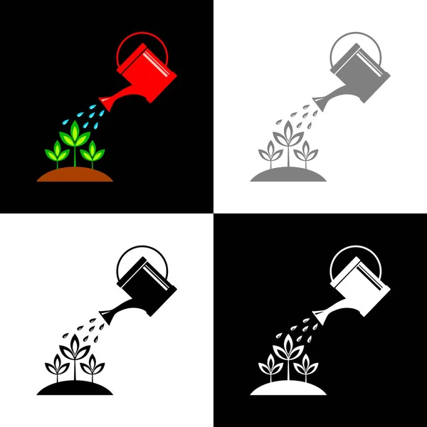 Watering Can Icon Set Vector Illustration — Stock Vector