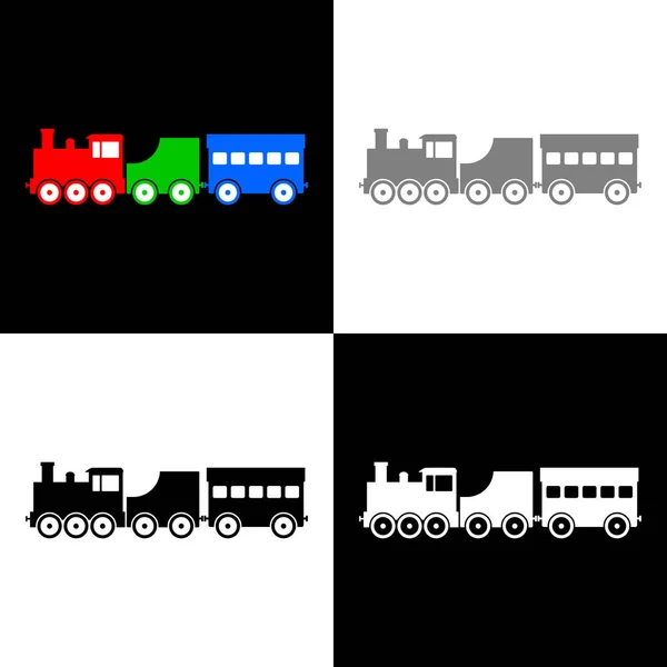 Набір Піктограм Поїзда Векторні Ілюстрації — стоковий вектор