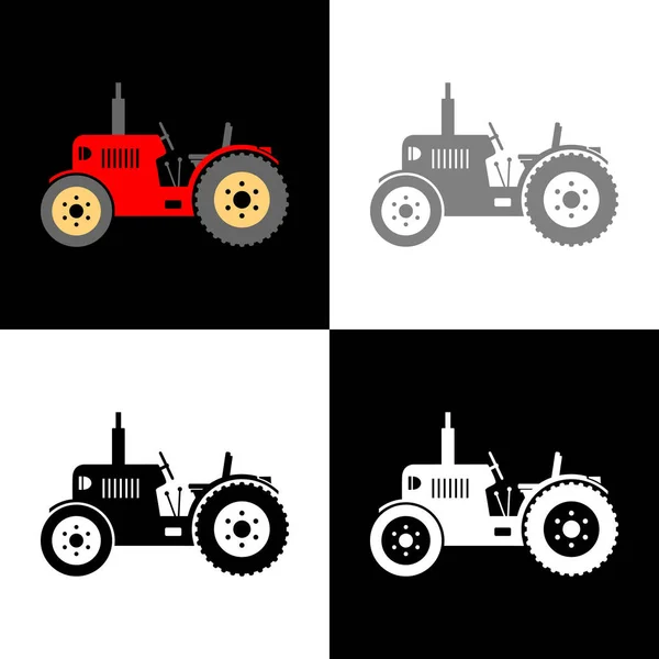 Traktor Ikon Set Vektor Illustration — Stock vektor