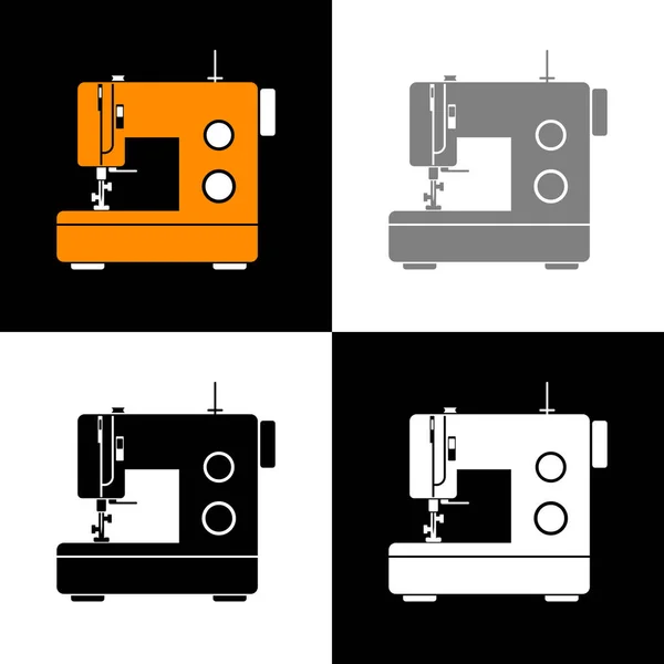 Set Icone Macchine Cucire Illustrazione Vettoriale — Vettoriale Stock