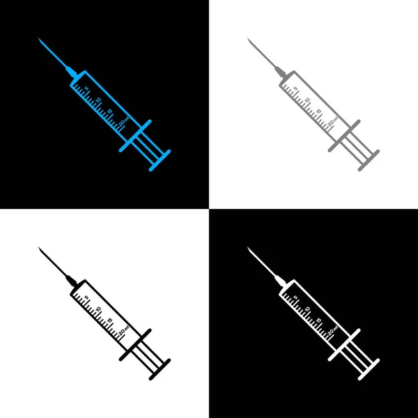 Conjunto Ícones Seringa Médica Ilustração Vetorial — Vetor de Stock