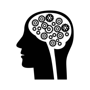 Beyaz arkaplanda baş vektör simgesi