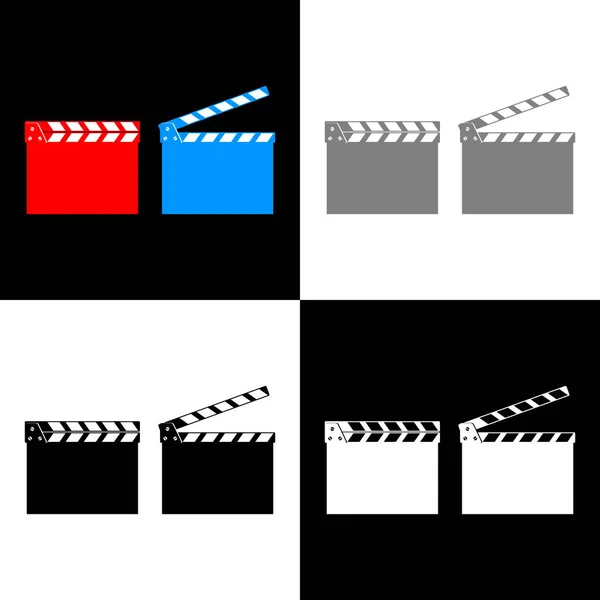 Movie Clapper Icon Set Vector Illustration — Stock Vector