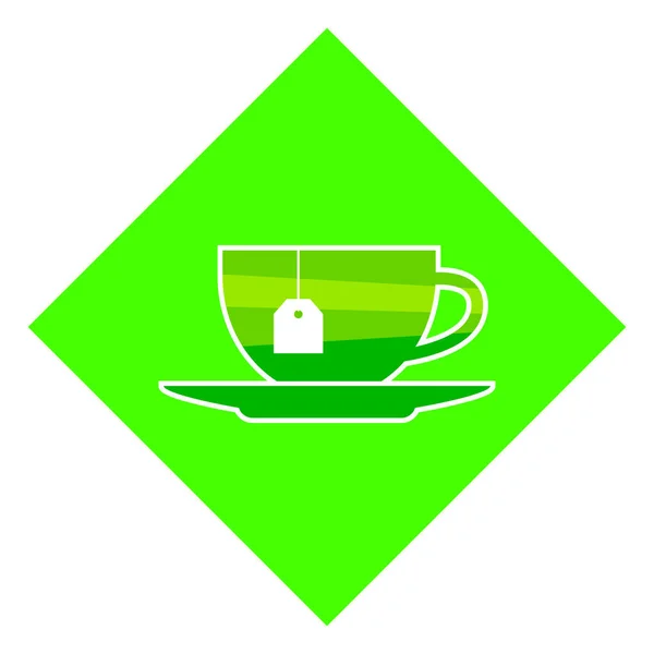 Symbol Für Grüne Teetasse Vektor Illustration — Stockvektor
