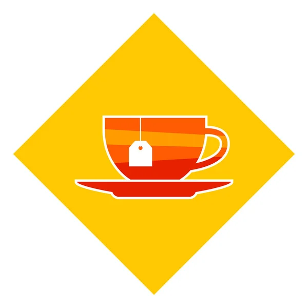 Orange Teetasse Symbol Vektorabbildung — Stockvektor