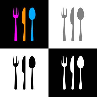 Çatal bıçak seti, vektör illüstrasyonu 