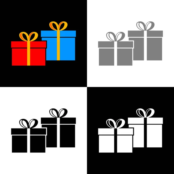 Conjunto Iconos Regalo Ilustración Vectorial — Vector de stock