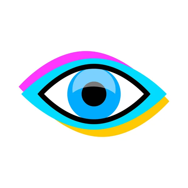 Ícone Vetor Olho Fundo Branco — Vetor de Stock