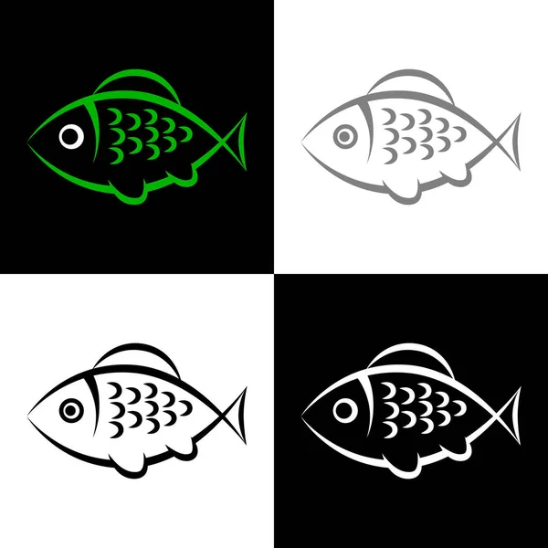 Набір Значків Риби Векторні Ілюстрації — стоковий вектор