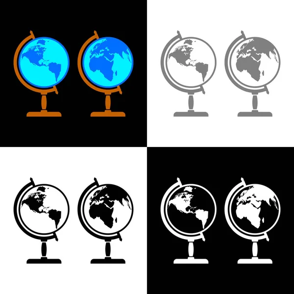 Ensemble Icônes Globe Illustration Vectorielle — Image vectorielle