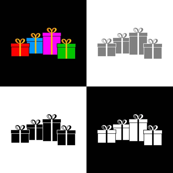 Set Icone Regalo Illustrazione Vettoriale — Vettoriale Stock