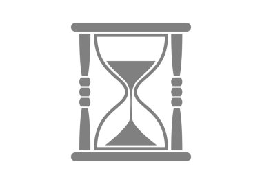 Beyaz arka planda gri kum saati simgesi