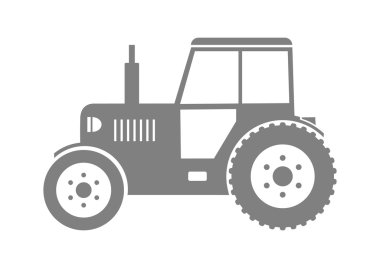 Beyaz arka planda gri traktör simgesi