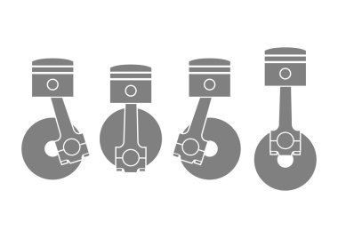 Beyaz arka planda gri araba pistonlar 