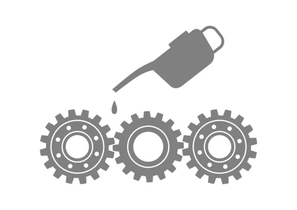 Icono industrial gris sobre fondo blanco — Vector de stock