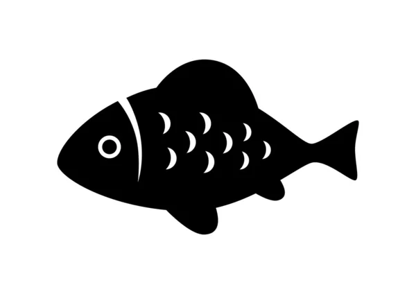 흰 배경에 있는 물고기 아이콘 — 스톡 벡터