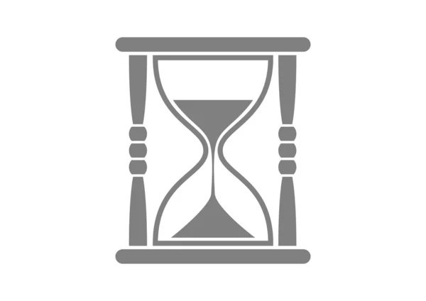 Icono de reloj de arena gris sobre fondo blanco — Archivo Imágenes Vectoriales