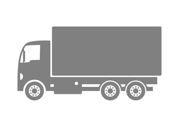 Grey truck icon on white background — Stock Vector