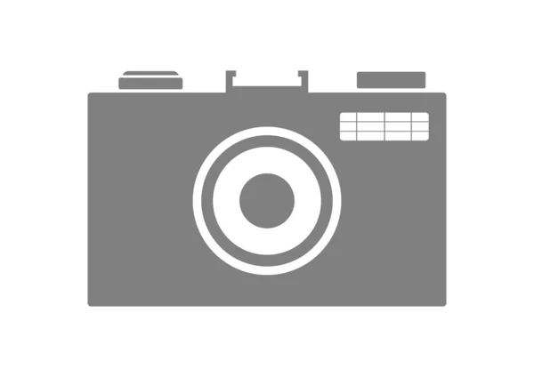 Grey camera icon on white background — Stock Vector