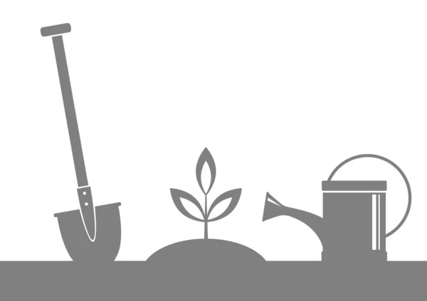 Grijze tuin pictogram — Stockvector