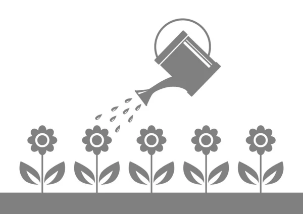 Icône de jardin gris — Image vectorielle