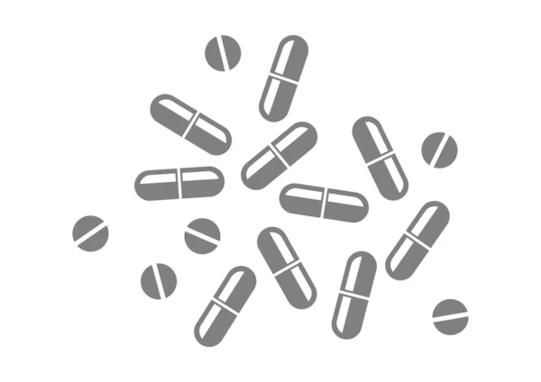 Fehér alapon szürke gyógyszer ikon — Stock Vector