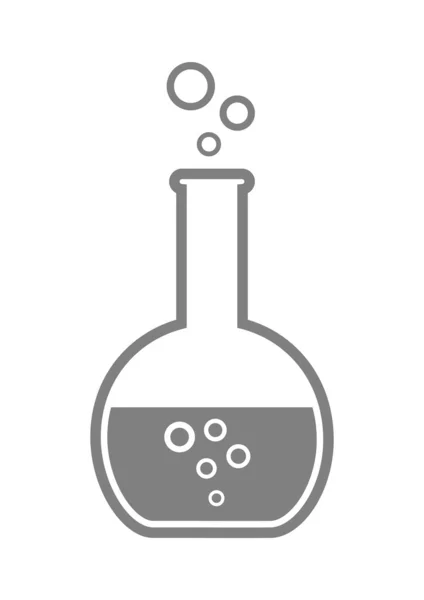 Graues Laborglas auf weißem Hintergrund — Stockvektor