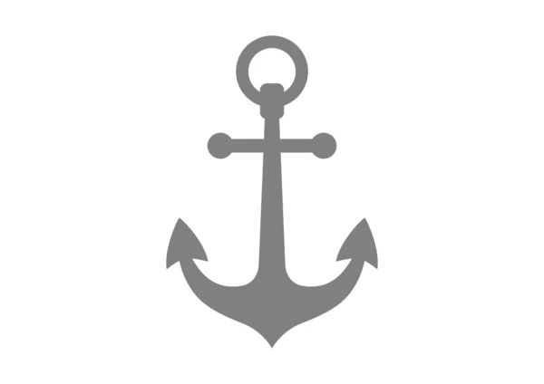 Icona di ancoraggio grigio su sfondo bianco — Vettoriale Stock