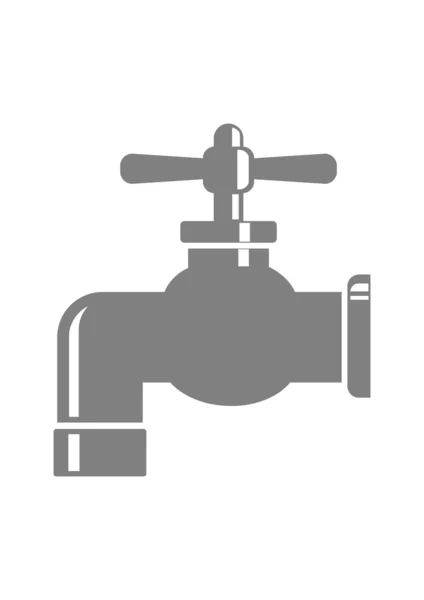 Grijze kraan pictogram op witte achtergrond — Stockvector