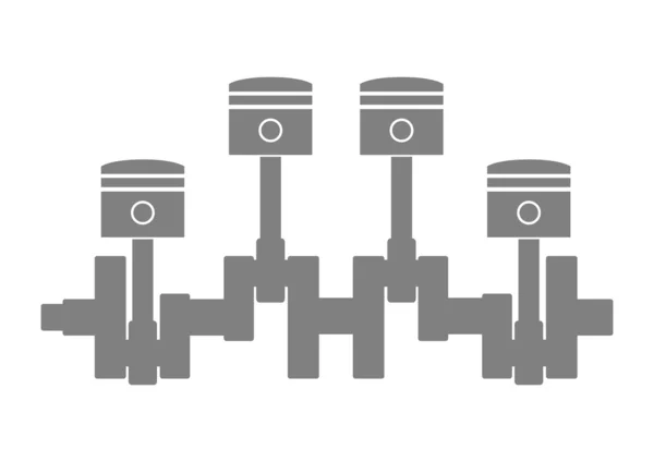 Поршни серого автомобиля на белом фоне — стоковый вектор