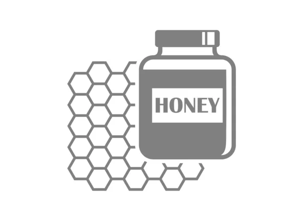 Ikona šedá honey na bílém pozadí — Stockový vektor