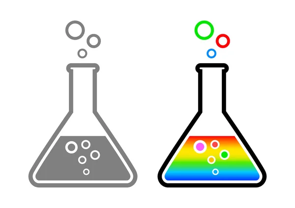 Icone in vetro da laboratorio su sfondo bianco — Vettoriale Stock