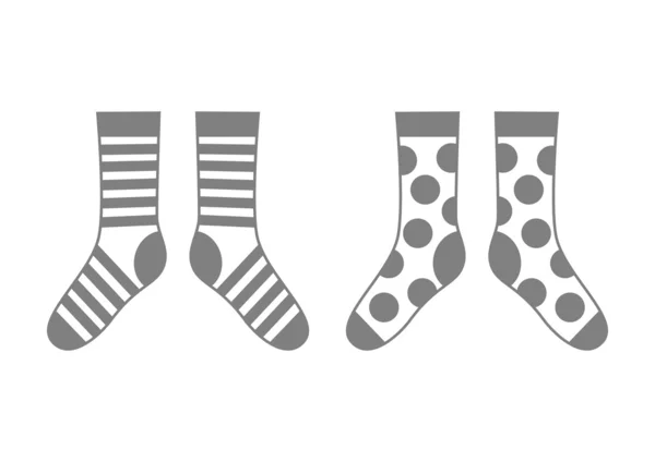 Chaussettes grises sur fond blanc — Image vectorielle