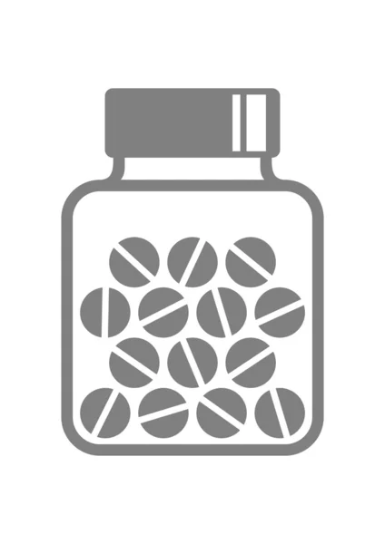 小瓶的白色背景上的药 — 图库矢量图片