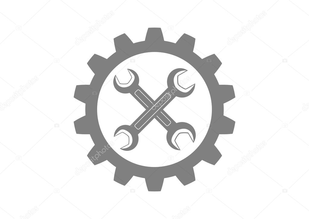 Grey industrial icon on white background