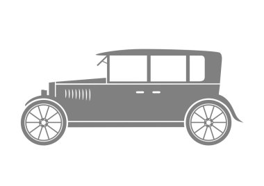 Beyaz arka planda gri araba simgesi