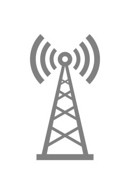 Beyaz arka planda gri verici simgesi 