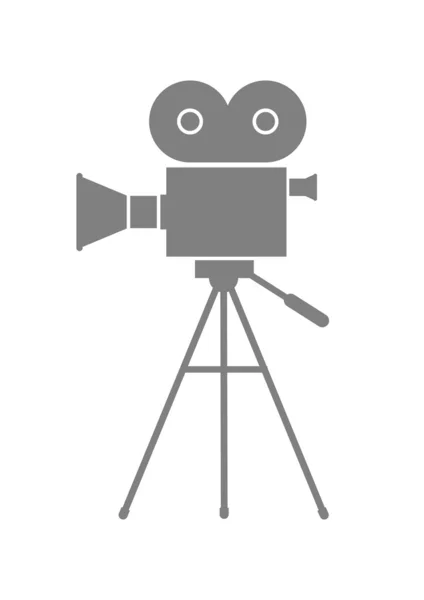 Grey movie camera on white background — Stock Vector