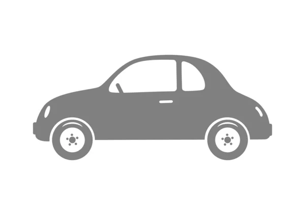Grijze auto pictogram op witte achtergrond — Stockvector