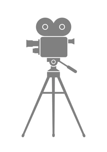 Grey movie camera on white background — Stock Vector