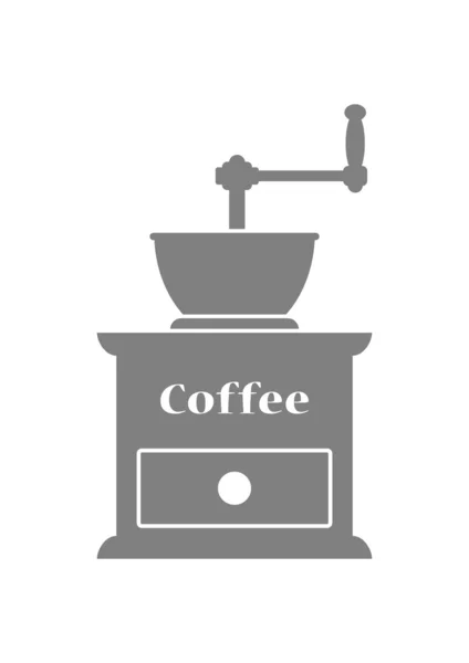 Mlýnek na kávu šedá na bílém pozadí — Stockový vektor